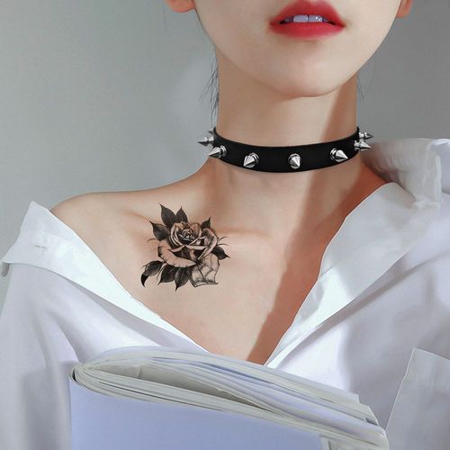 Collier Ras Du Cou En Cuir Pu Pour Femmes, Accessoires De Cou En Métal, Punk, X627, Nouveau