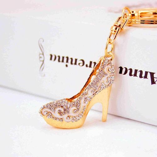 Dalaful Porte Clés En Cristal, Talons Hauts, Anneaux, Porte Fleur, Pendentif Sac En Émail, Porte Clés De Voiture, K289