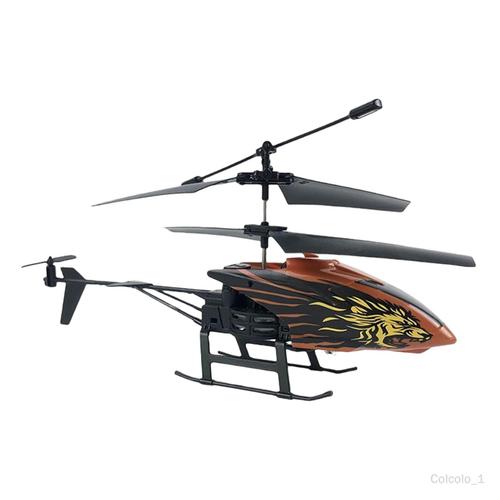 Colcolo Hélicoptère télécommandé Hélicoptères RC pour adulte enfant  débutant, jouet volant d'intérieur d'avion à 2 canaux avec lumière LED,  batterie 3.7V marron