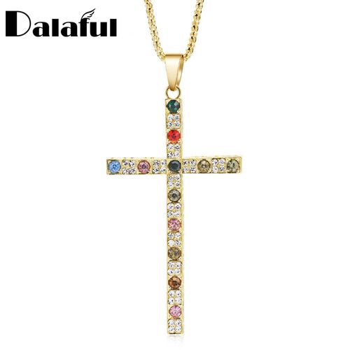 Collier Croisé En Cristal Multicolore Pour Femmes, Chaîne De Pull Longue, Pendentif Chic, Nouveauté M218