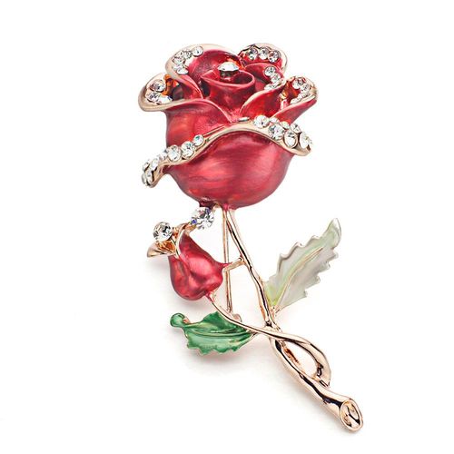 Broche Fleur Rose Rouge Bleu 1 Pièce, Accessoires De Vêtement De Mariage, Bijoux De Mariée, Broches En Cristal Exquis Pour Femmes Z015