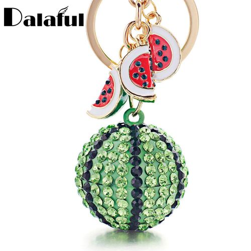 Porte Clés K340 En Métal Avec Pendentif En Boule De Pastèque Verte, Pour Femmes, Porte Clés De Voiture, Sac, Nouveau