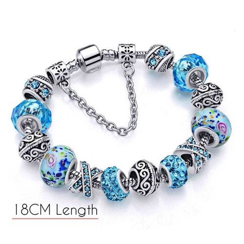Bracelet À Breloques Pour Femmes, Bijoux En Cristal Rouge, Perles De Verre, À La Mode, S340