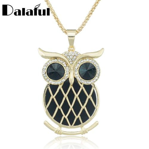 Collier Long En Cristal Noir Pour Femmes, Tendance, Grands Yeux, Unique, Chaîne, Pendentif, M301