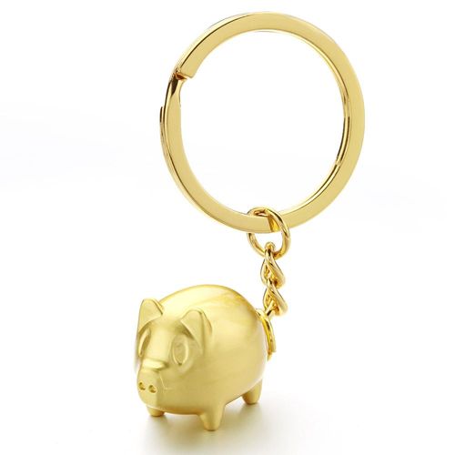Porte Clés En Métal Doré, Chic, Pendentif Cochon Anime, Cadeau Pour Homme Et Femme, Pour Voiture De Luxe, K386