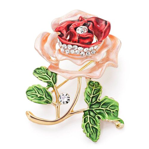 Broche En Cristal Avec Feuilles En Émail Pour Femme, Bijoux Élégants, Accessoires Pour Vêtements, Z073
