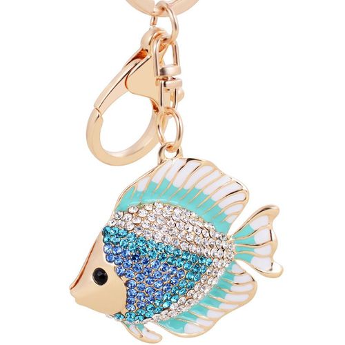Porte Clés K267 En Forme De Poisson Rouge, Cristal Exquis, Pendentif De Sac De Poisson Rouge, Haute Qualité, Porte Clé Pour Voiture, Nouveau