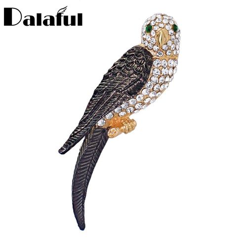 Dalaful Broches En Émail, Exquises Perroquet, En Strass Animal, Épingles Pour Femmes Et Hommes, Robe, Costume, Écharpe, Accessoires, Cadeau, Z069