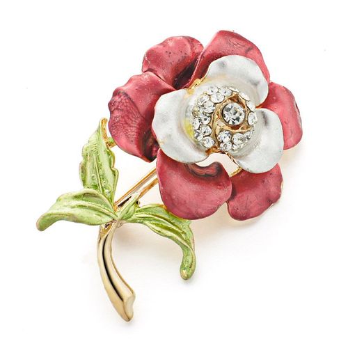 Broches À Fleurs En Émail Pour Femmes, Nouvelle Mode, Strass En Cristal, Bijoux Pour Vêtements, Accessoires, Broche Z063