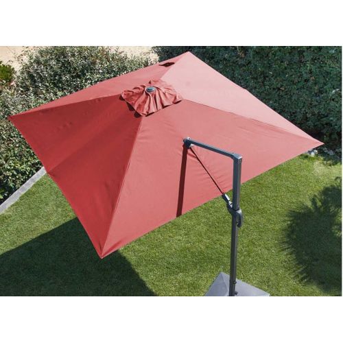 Parasol Déporté Orientable Nh - Toile Carré 300 X 300 Cm - Toile Rouge
