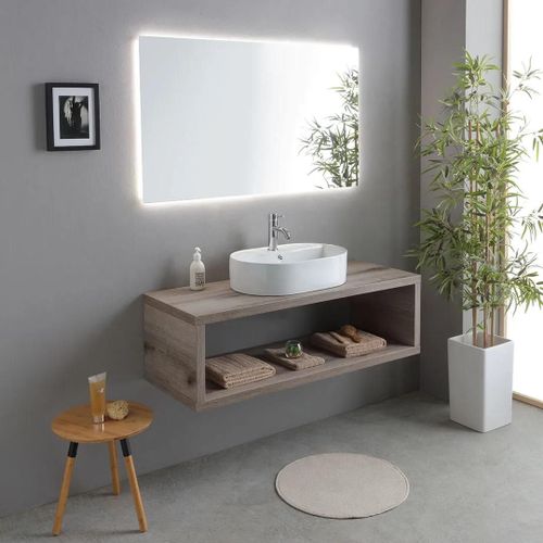 Meuble De Salle De Bains Suspendu 120cm Avec Lavabo Ovale Blanc | Kyoto