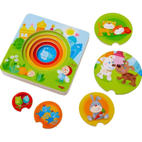 Haba Puzzle En Bois Bébés Animaux Multicolores