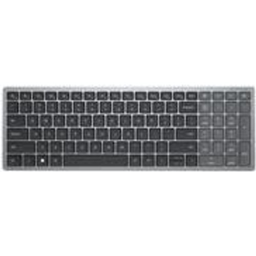 Dell KB740 - Clavier - compact, multi-dispositif - sans fil - 2.4 GHz, Bluetooth 5.0 - AZERTY - Français - gris titan - avec 3 years NBD Advance Exchange
