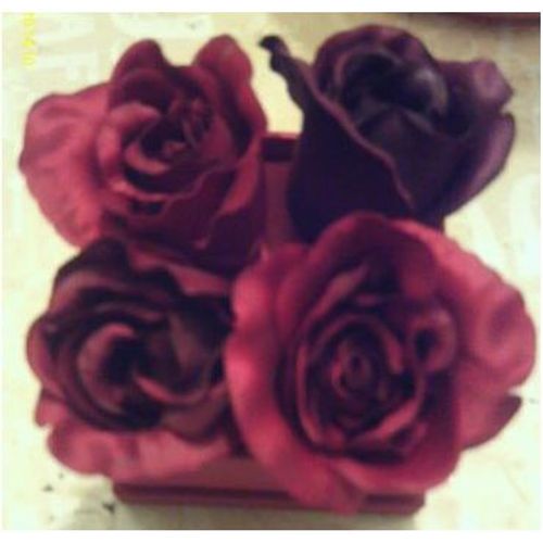 Bibelot - Boîte De Présentation - Pique-Fleurs - Roses En Tissu