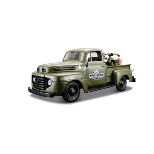 Maisto Modèle Réduit De Voiture Ford Pick Up F1 Et Modèle Réduit De Moto Fl Panhead Harley Davidson 1/24-Maisto