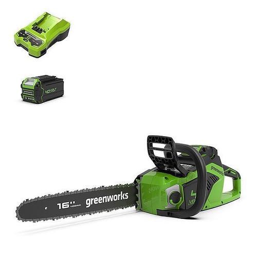 Tronçonneuse Brushless GREENWORKS 40V - 40 cm - 1 batterie 4.0 Ah - 1 chargeur - GD40CS18K4