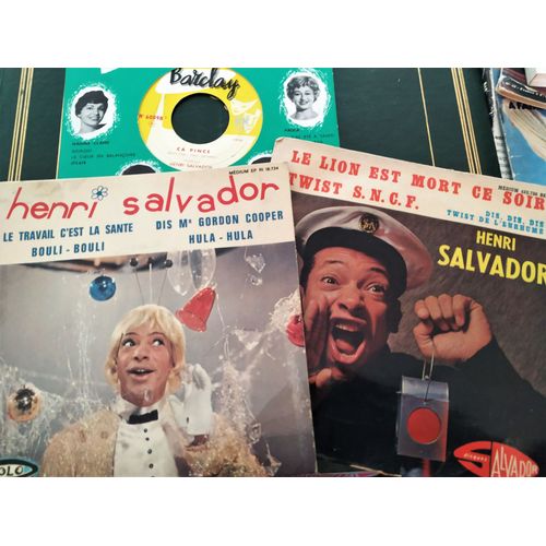 Lot De 3 Vinyles 45 Tours D 'henri Salvador