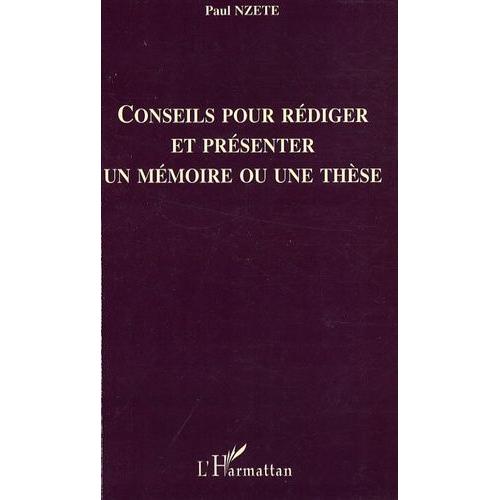 Conseils Pour Rédiger Et Présenter Un Mémoire Ou Une Thèse