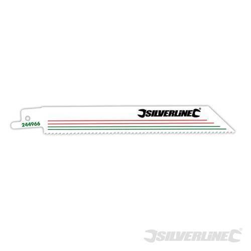 Ensemble 5 lames de scie sabre 10 TPI, bi-métal 150mm - SILVERLINE