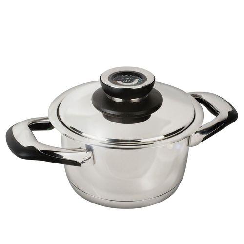 Ecovitam | Faitout 1,8l Inox 18/10 | Diamètre 16cm | Tous Feux | Thermomètre Intégré