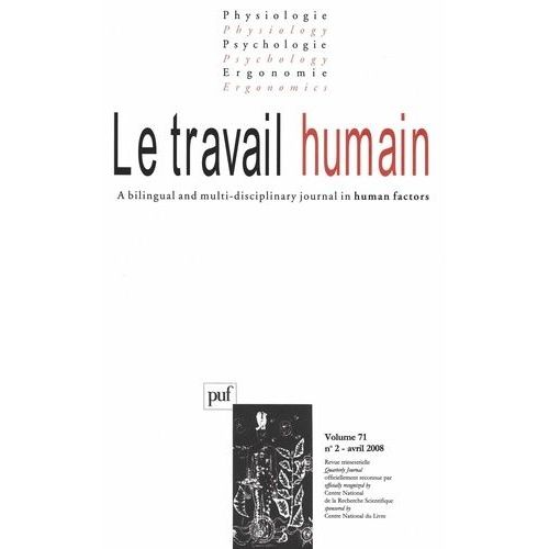 Revue Le Travail Humain N.71 2 (Édition 2008)