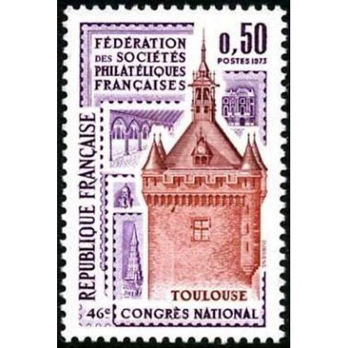 Timbre France 1973 Oblitéré - 46ème Congrès National À Toulouse - 0.50 Yt1763
