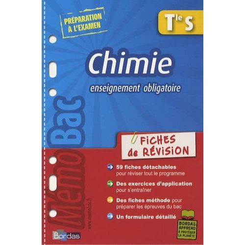 Chimie Tle S Enseignement Obligatoire - Fiches De Révision