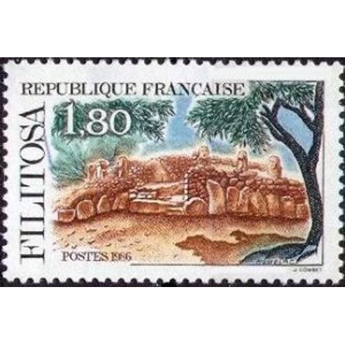 Timbre France 1986 Oblitéré Filitosa 1.80 Yt2401