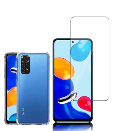 Coque Silicone Tpu Souple Pour Xiaomi Redmi Note 11/ Note 11s 6.43" Anti-Choc Ultra Résistant Avec Coins Renforcés - Transparent + 1 Film Verre D'aluminium Super Résistant 9h - Transparent