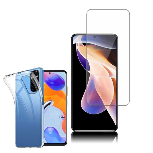 Coque Silicone Pour Xiaomi Redmi Note 11 Pro/ Note 11 Pro 5g 6.67" Gel Ultraslim Et Ajustement Parfait - Transparent + 1 Film Verre D'aluminium Super Résistant 9h - Transparent