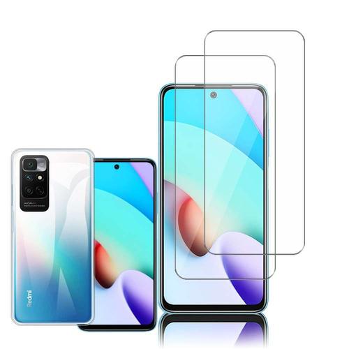 Coque Silicone Pour Xiaomi Redmi Note 11 4g 6.5" Gel Ultraslim Et Ajustement Parfait - Transparent + 2 Films Verre D'aluminium Super Résistant 9h - Transparent