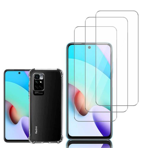 Coque Silicone Tpu Souple Pour Xiaomi Redmi Note 11 4g 6.5" Anti-Choc Ultra Résistant Avec Coins Renforcés - Transparent + 3 Films Verre D'aluminium Super Résistant 9h - Transparent