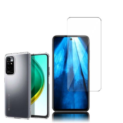 Coque Silicone Pour Xiaomi Redmi 10 Prime 6.5" Gel Ultraslim Et Ajustement Parfait - Transparent + 1 Film Verre Nano Fléxible - Transparent