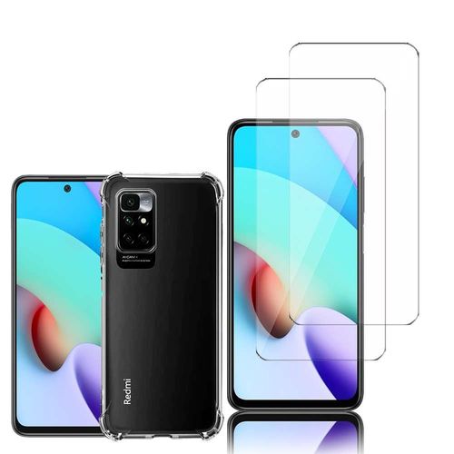 Coque Silicone Tpu Souple Pour Xiaomi Redmi 10 Prime 2022 6.5" Anti-Choc Ultra Résistant Avec Coins Renforcés - Transparent + 2 Films Verre Nano Fléxible - Transparent
