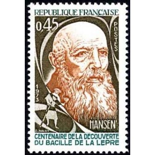 Timbre France 1973 Oblitéré - Hansen Centenaire De La Découverte Du Bacille De La Lèpre - 0.45 Yt1767