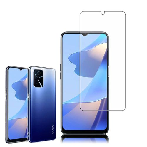 Coque Silicone Pour Oppo A16/ A16s/ A54s 6.52" Gel Ultraslim Et Ajustement Parfait - Transparent + 1 Film Verre Nano Fléxible - Transparent