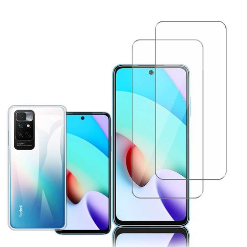 Coque Silicone Pour Xiaomi Redmi Note 11 4g 6.5" Gel Ultraslim Et Ajustement Parfait - Transparent + 2 Films Verre Nano Fléxible - Transparent