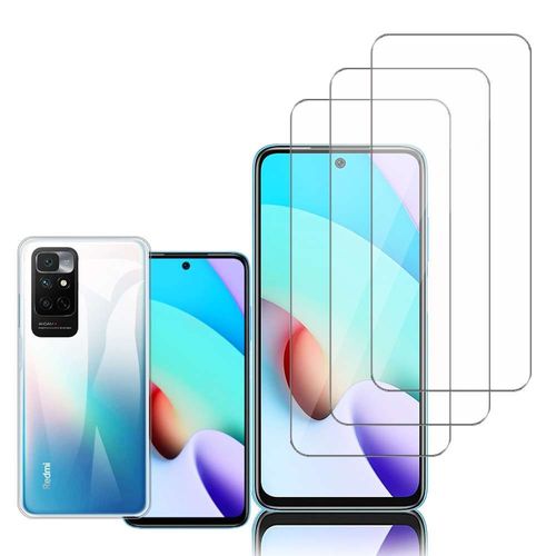 Coque Silicone Pour Xiaomi Redmi Note 11 4g 6.5" Gel Ultraslim Et Ajustement Parfait - Transparent + 3 Films Verre Nano Fléxible - Transparent