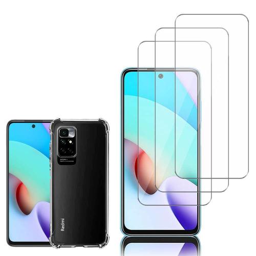 Coque Silicone Tpu Souple Pour Xiaomi Redmi Note 11 4g 6.5" Anti-Choc Ultra Résistant Avec Coins Renforcés - Transparent + 3 Films Verre Nano Fléxible - Transparent