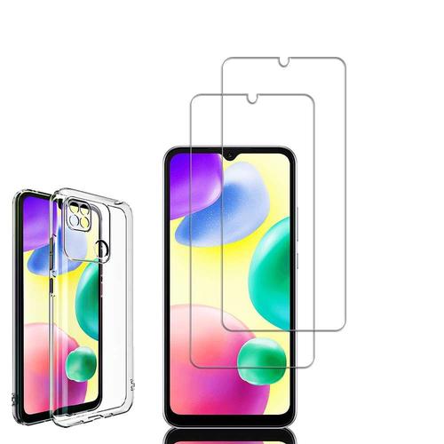 Coque Silicone Pour Xiaomi Redmi 10a 6.53" Gel Ultraslim Et Ajustement Parfait - Transparent + 2 Films Verre Trempé - Transparent