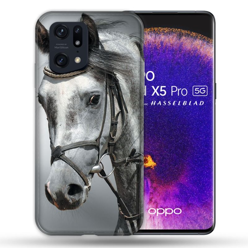 Coque Pour Oppo Find X5 Pro Animal Cheval Blanc