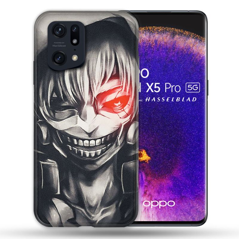 Coque Pour Oppo Find X5 Pro Manga Tokyo Ghoul Kaneki Noir