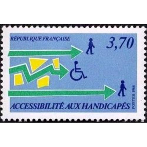 Timbre France 1988 Oblitéré - Accessibilté Aux Handicapés - 3.70 Yt2536