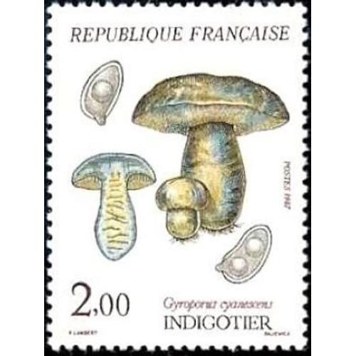 Timbre France 1987 Oblitéré - Champignons - Indigotier - 2.00 Yt2488