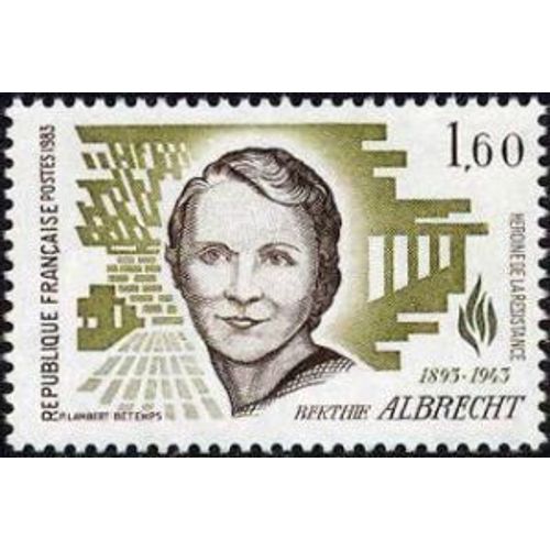 Timbre France 1983 Oblitéré - Berthie Albrecht (1893-1943) - 1.60 Yt2294