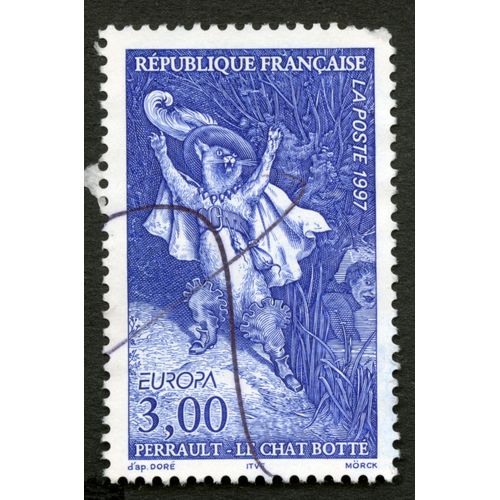 Timbre Oblitéré Perrault - Le Chat Botté , Europa, République Française, La Poste 1997, D'ap.Doré, Morck, 3,00