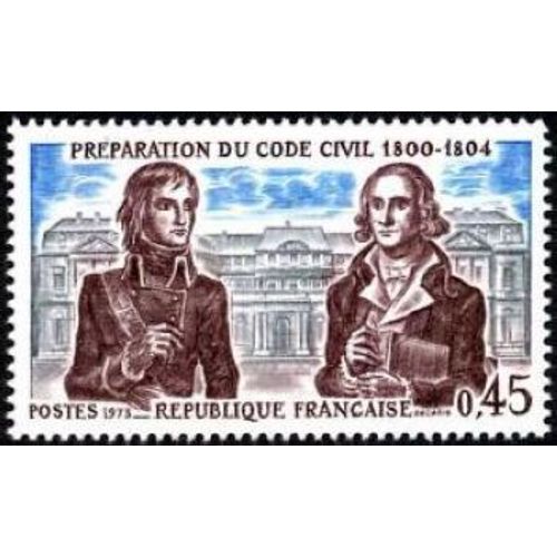 Timbre France 1973 Oblitéré - Préparation Du Code Civil 1800-1804 - 0.45 Yt1774