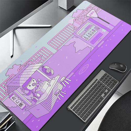 Tapis de souris 900x400 Kawaii pour ordinateur, accessoire de bureau, noir,  rose, mignon, pour Gamer