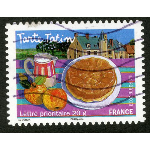 Timbre Oblitéré Tarte Tatin, Lettre Prioritaire 20 G, La Poste 2010, France, Isy Ochoa