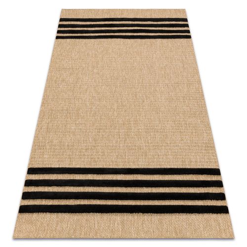 180x270 Cm Tapis Spark 0689 Beige / Noir - Lignes, Sisal, Structurel